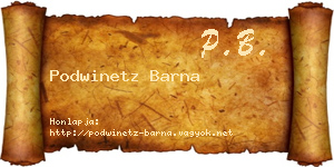 Podwinetz Barna névjegykártya
